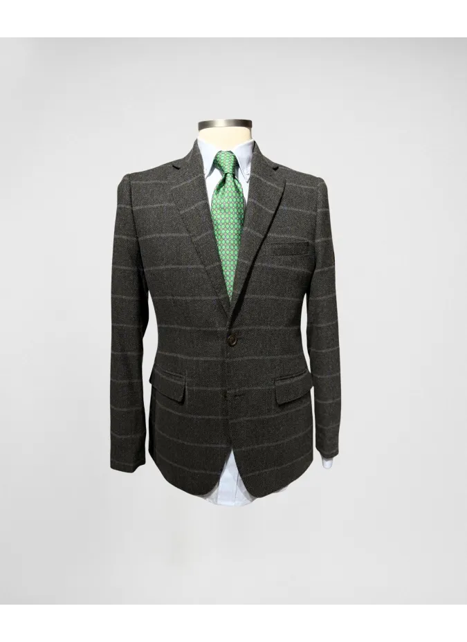 Blazer Espinha Verde com Quadros | JOHN TWEED TAILORED