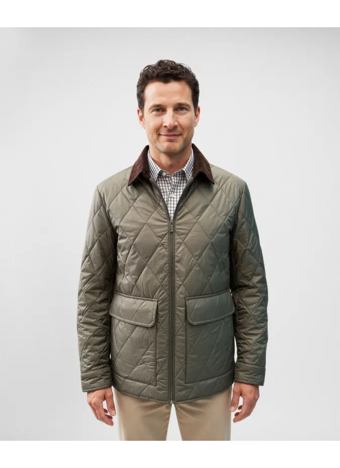 Green Diamond-Quilted Parka| JOHN TWEED TAILORED