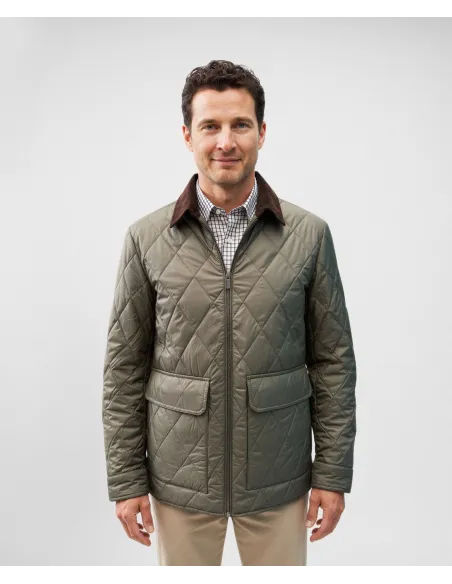Green Diamond-Quilted Parka| JOHN TWEED TAILORED