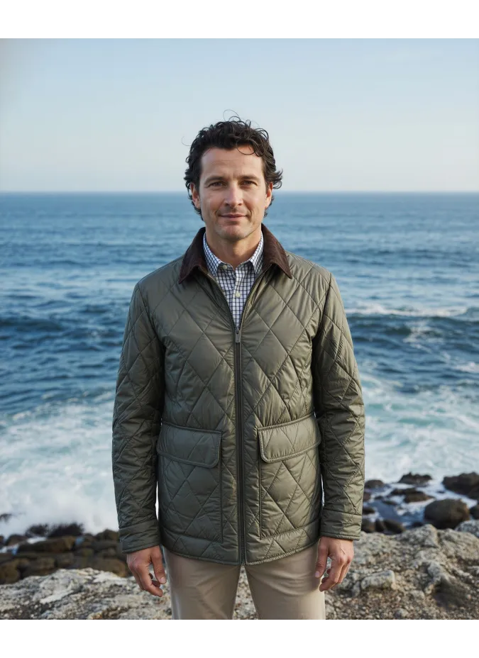 Green Diamond-Quilted Parka| JOHN TWEED TAILORED