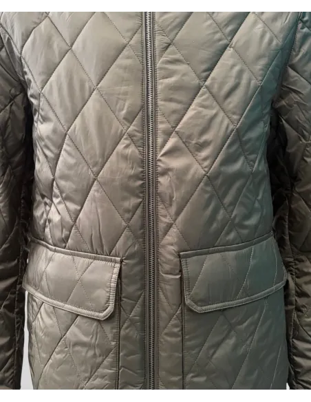 Green Diamond-Quilted Parka| JOHN TWEED TAILORED