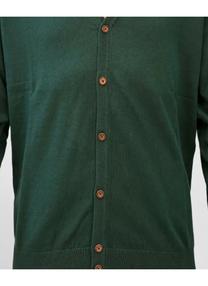 Green Cotton and Cashmere Cardigan| JOHN TWEED TAILORED