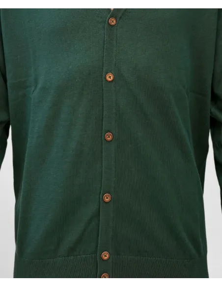 Green Cotton and Cashmere Cardigan| JOHN TWEED TAILORED