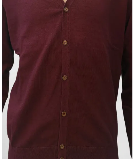 Cardigan Algodão/Caxemira Bordeaux | John Tweed Tailored 2