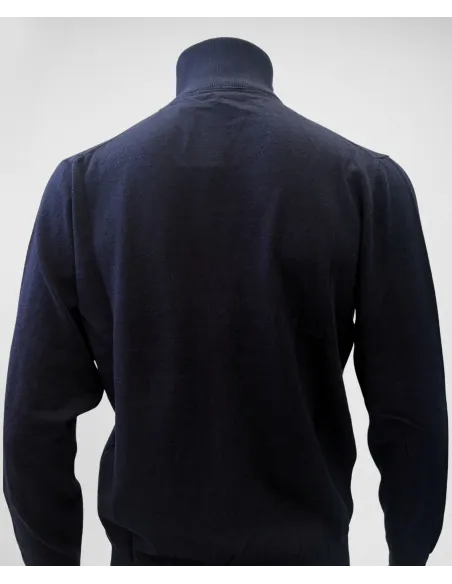 Jersey com Cremallera de Algodón y Cachemir Marino| JOHN TWEED