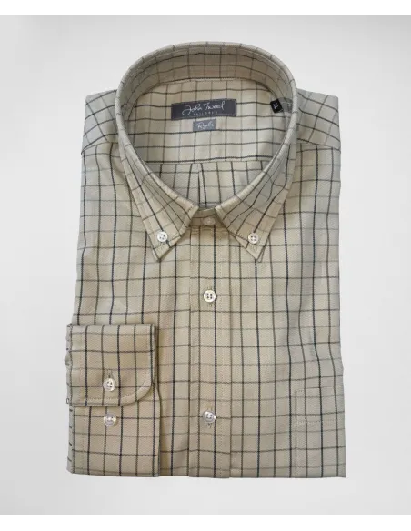 Camisa Sport a Cuadros Verde Oliva | JOHN TWEED