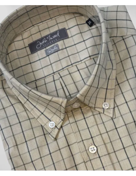 Camisa Sport a Cuadros Verde Oliva | JOHN TWEED