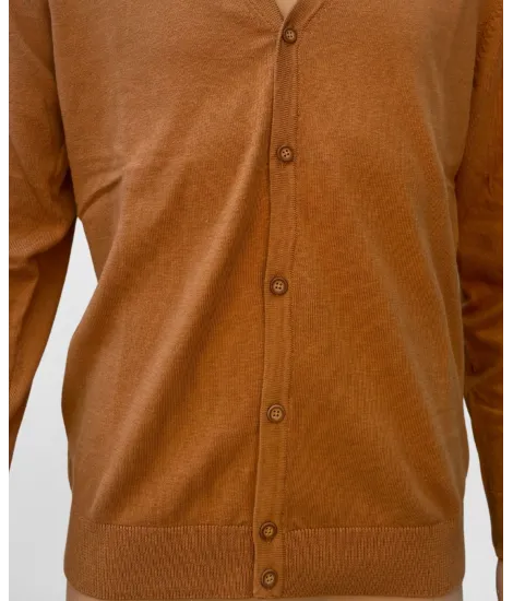 Cardigan Algodão/Caxemira Camel | John Tweed Tailored 2