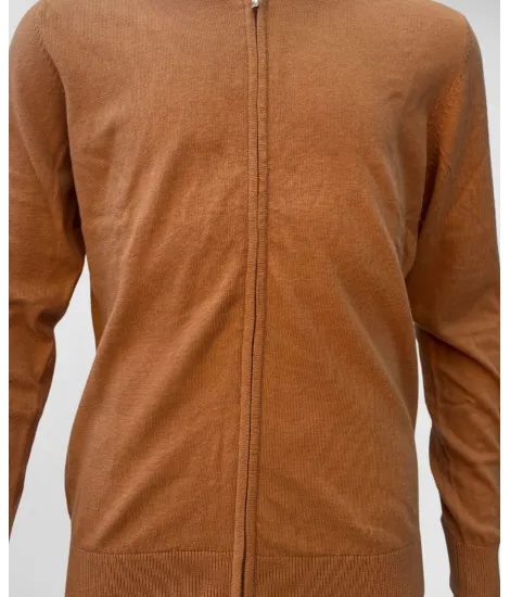 Jersey com Cremallera de Algodón y Cachemir Camel| JOHN TWEED 2