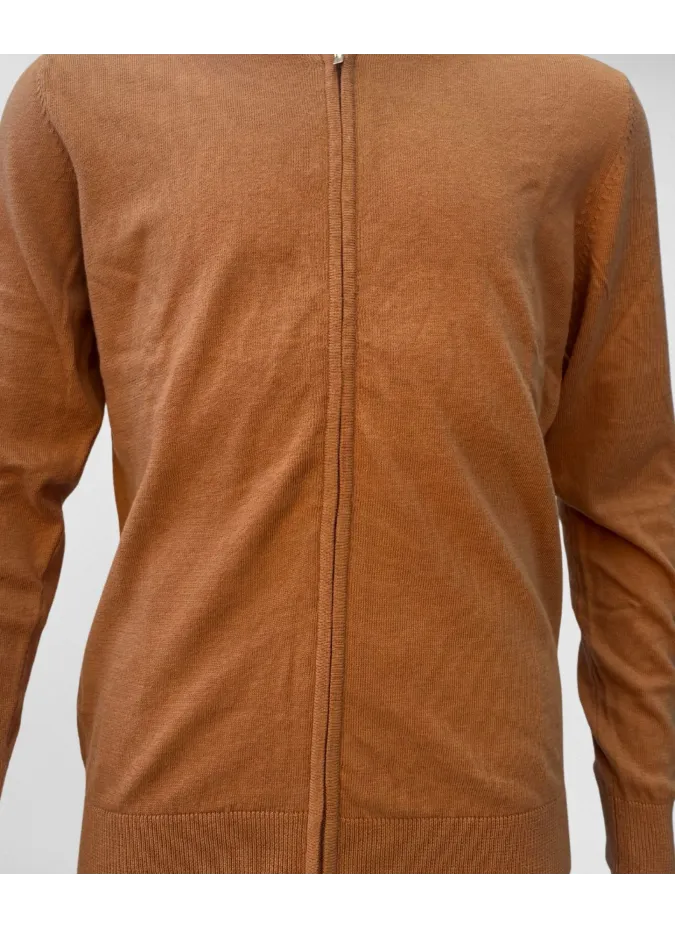 Casaco Zip Algodão/Caxemira Camel | JOHN TWEED TAILORED