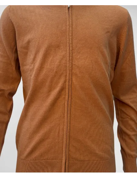 Casaco Zip Algodão/Caxemira Camel | JOHN TWEED TAILORED