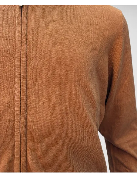 Casaco Zip Algodão/Caxemira Camel | JOHN TWEED TAILORED