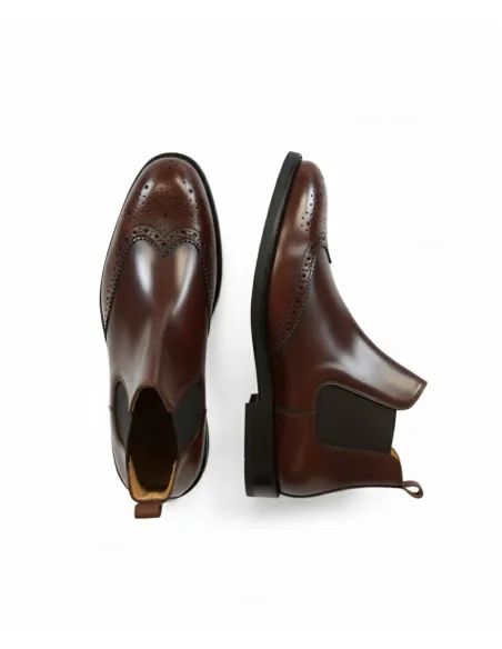 Polished Brown Leather Chelsea Boot