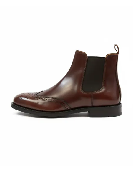 Polished Brown Leather Chelsea Boot