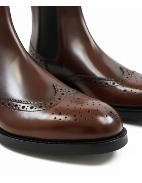 Polished Brown Leather Chelsea Boot