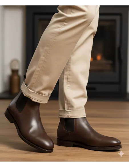 BROWN LEATHER CHELSEA BOOTS | JOHN TWEED TAILORED
