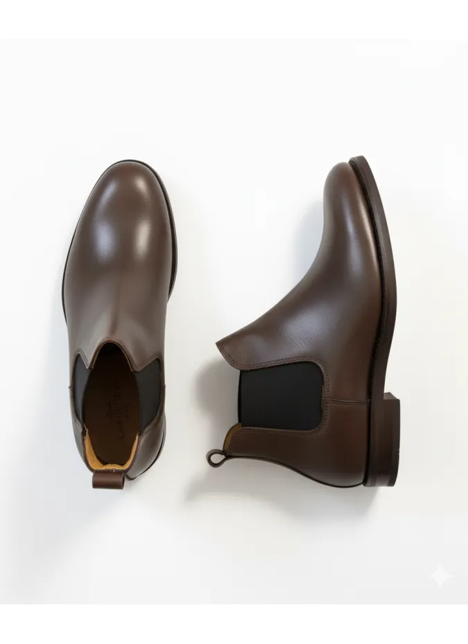BROWN LEATHER CHELSEA BOOTS | JOHN TWEED TAILORED