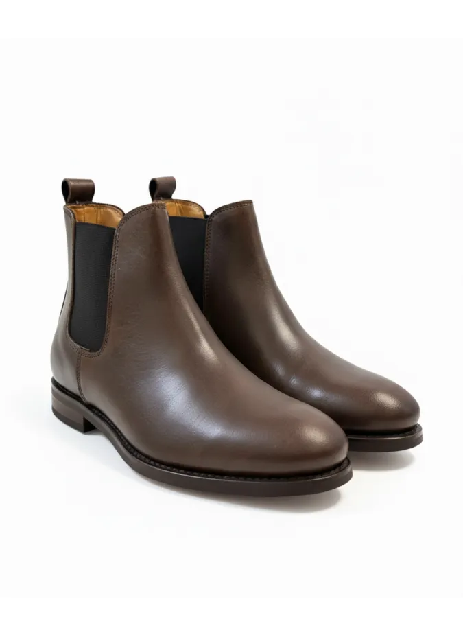 BROWN LEATHER CHELSEA BOOTS | JOHN TWEED TAILORED