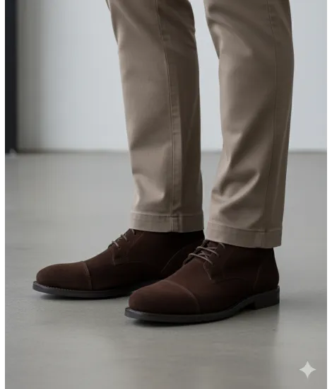 Bota Oxford Camurça Castanha | John Tweed Tailored