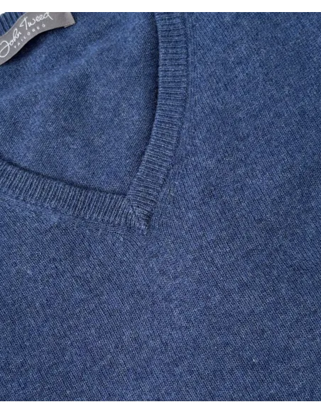 Jersey Cuello V de Lana Azul Claro | JOHN TWEED