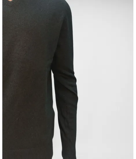 Green V Neck Wool Sweater| JOHN TWEED TAILORED 2