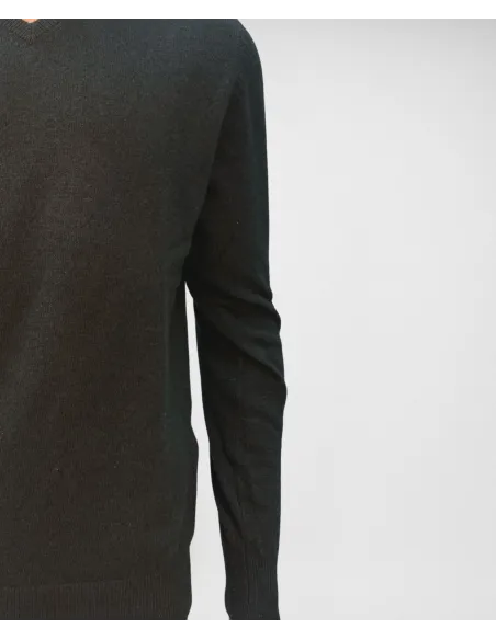 Malha Decote V de Lã Verde| JOHN TWEED TAILORED