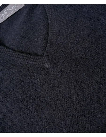 Jersey Cuello V de Lana Azul Marino