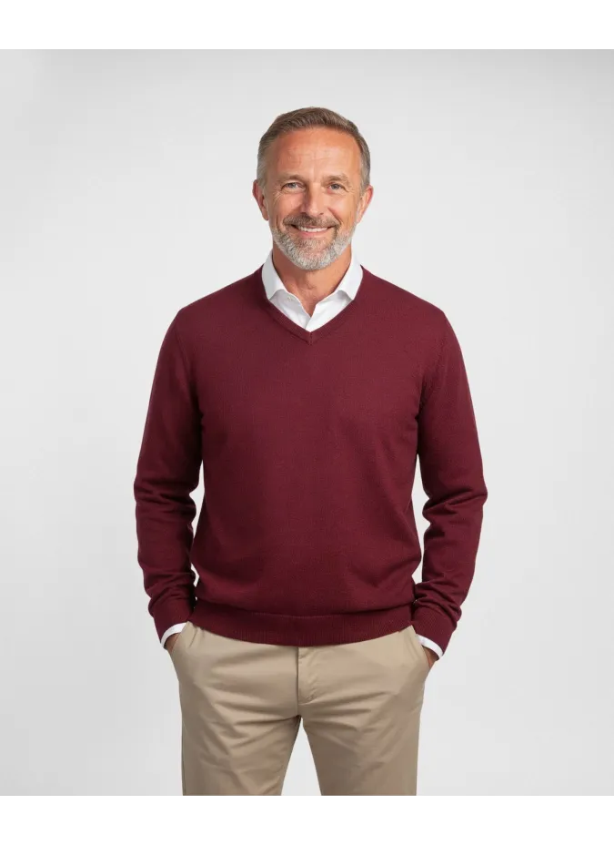 Jumper Bordeaux | Men's Winter Fashion | JOHN TWEED