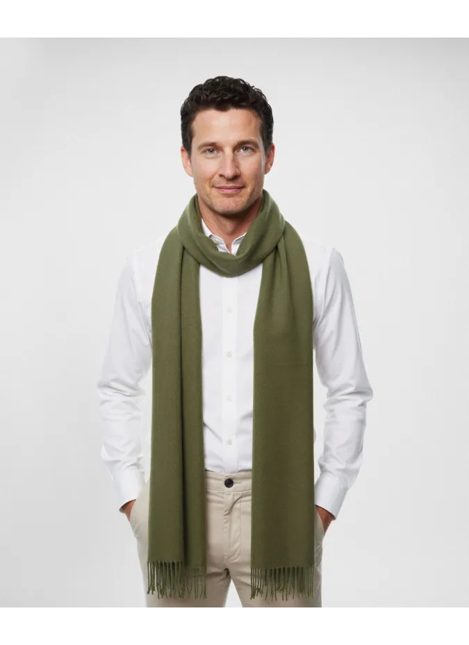 Dark Green Plain Scarf| JOHN TWEED TAILORED