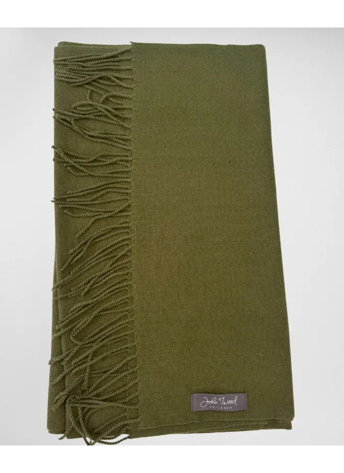 Bufanda Lisa Verde Oscuro| JOHN TWEED