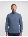 Polo con Cremallera Azul| JOHN TWEED