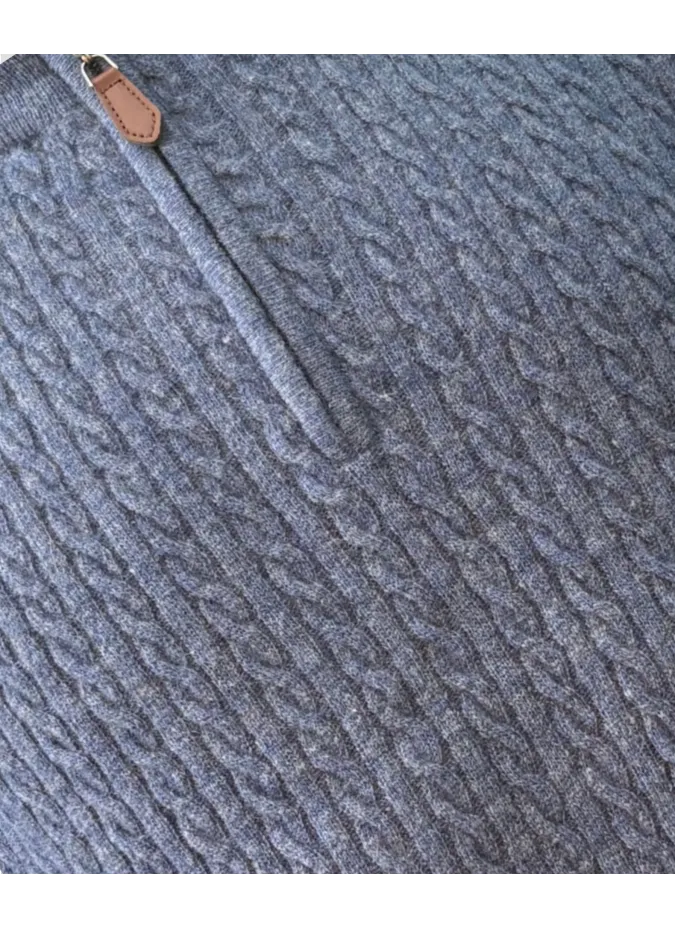 Polo com Fecho Azul| JOHN TWEED TAILORED