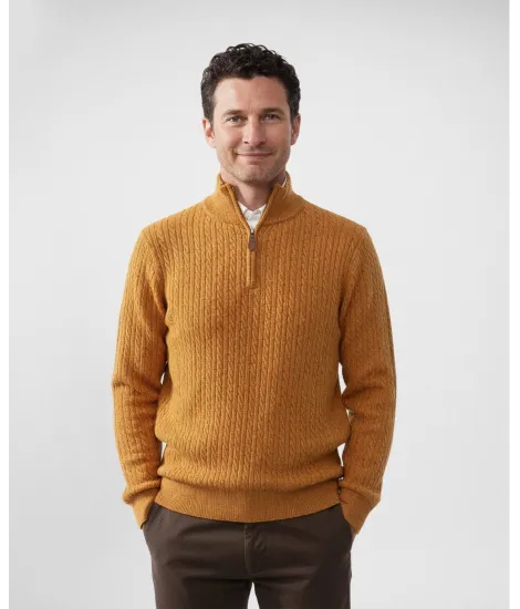 Polo con Cremallera Miel| JOHN TWEED
