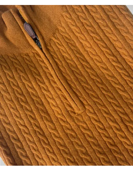 Polo com Fecho Mel| JOHN TWEED TAILORED