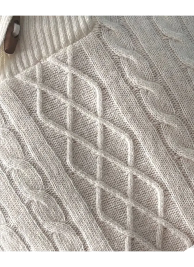 Off-White Toggle Knit| JOHN TWEED TAILORED