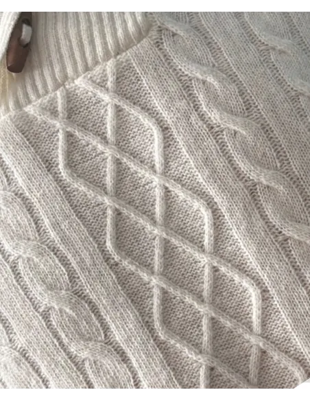 Off-White Toggle Knit| JOHN TWEED TAILORED
