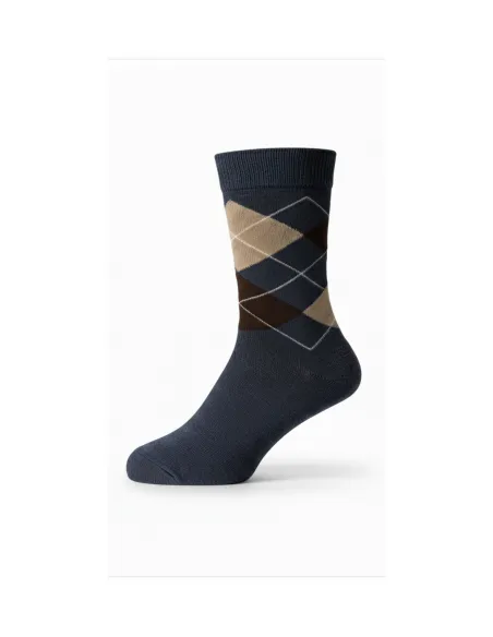 Blue Sock Brown Diamond| JOHN TWEED TAILORED