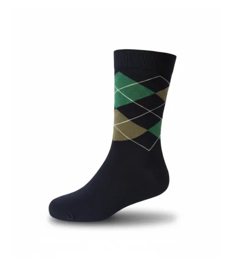 Navy Sock Green Diamond| JOHN TWEED TAILORED