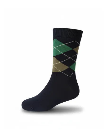 Navy Sock Green Diamond| JOHN TWEED TAILORED