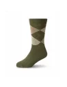 Green Sock with Beige Diamond| JOHN TWEED TAILORED