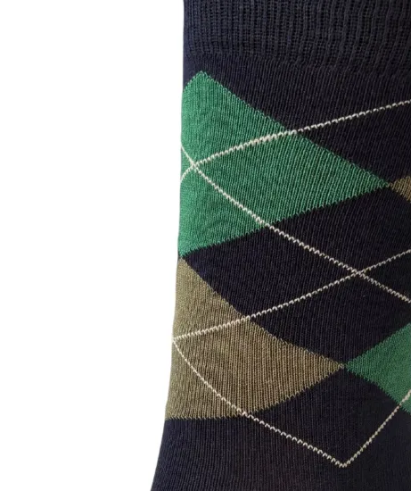 Calcetín Marino Rombo Verde| JOHN TWEED 2