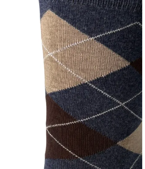 Calcetín Azul Rombo Marrón| JOHN TWEED 2