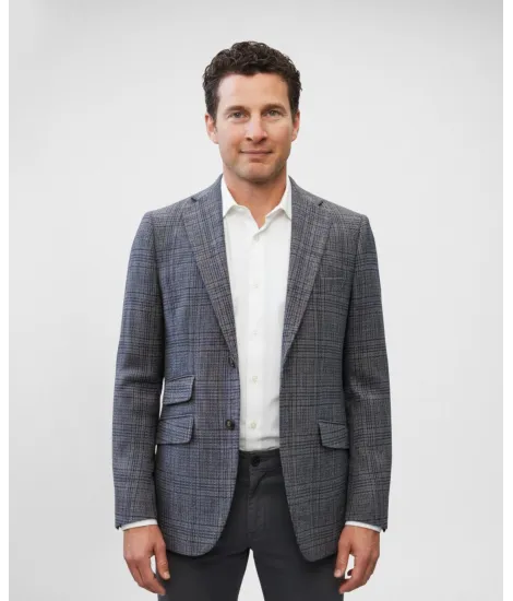 Blazer Príncipe de Gales Azul| JOHN TWEED