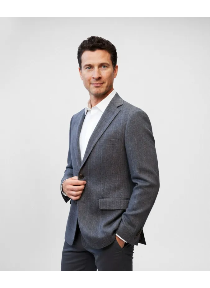 Blazer Príncipe de Gales Azul| JOHN TWEED