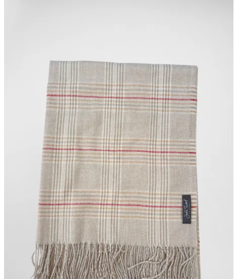 Beige Prince of Wales Scarf| JOHN TWEED TAILORED 2