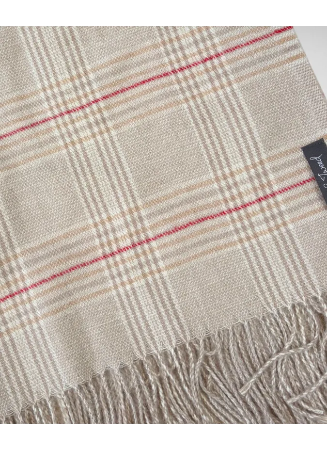 Bufanda Príncipe de Gales Beige| JOHN TWEED