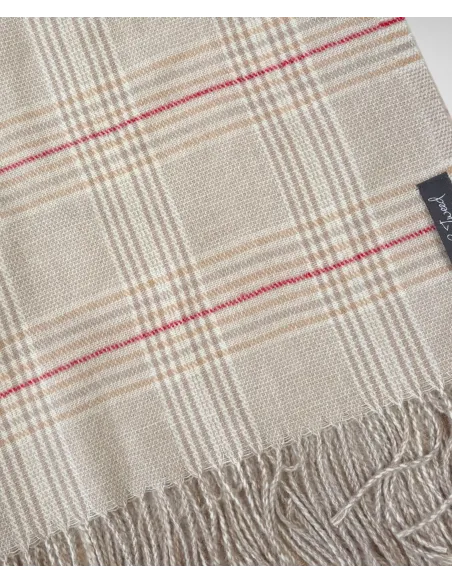 Beige Prince of Wales Scarf| JOHN TWEED TAILORED