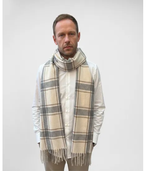 Grey Check Scarf| JOHN TWEED TAILORED