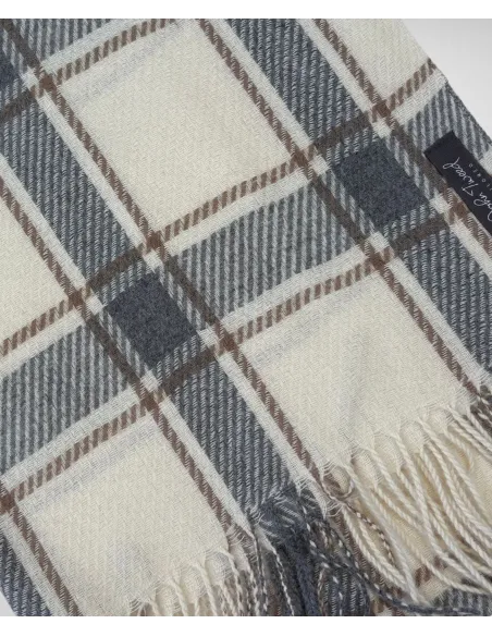 Cachecol Xadrez Cinza| JOHN TWEED TAILORED