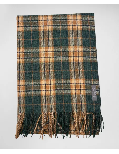 Dark Green Check Scarf| JOHN TWEED TAILORED